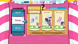 Size: 1136x640 | Tagged: safe, diamond tiara, photo finish, princess celestia, alicorn, pony, female, gameloft