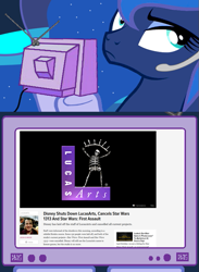 Size: 563x769 | Tagged: safe, princess luna, alicorn, pony, disney, exploitable meme, gamer luna, star wars, tv meme