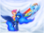 Size: 1262x930 | Tagged: safe, artist:ctb-36, princess luna, rainbow dash, scootaloo, alicorn, pegasus, pony, ethereal mane, flying, scootalove, smiling, trio