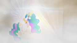 Size: 2000x1126 | Tagged: safe, artist:aelioszero, princess celestia, alicorn, pony, angry, lens flare, magic, solo, vector, wallpaper