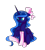 Size: 2000x2200 | Tagged: dead source, safe, artist:fikakorv, princess luna, alicorn, pony, bow, clothes, cute, female, floppy ears, hair bow, high res, luna is not amused, lunabetes, mare, simple background, sitting, socks, solo, transparent background, unamused