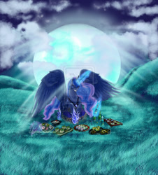 Size: 849x941 | Tagged: safe, artist:cobaltstratos, princess luna, alicorn, pony, female, horn, mare, solo, watermark