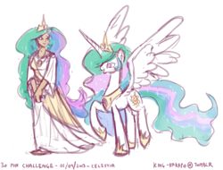 Size: 1179x897 | Tagged: safe, princess celestia, human, 30 minute art challenge, human ponidox, humanized