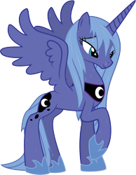 Size: 3731x4805 | Tagged: safe, artist:rusilis, princess luna, alicorn, pony, raised hoof, s1 luna, simple background, solo, wet mane