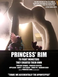 Size: 774x1032 | Tagged: safe, artist:doublebackstitcharts, princess celestia, twilight sparkle, twilight sparkle (alicorn), alicorn, pony, irl, pacific rim, parody, photo, plushie, toy