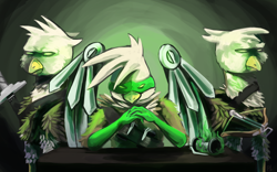 Size: 1024x640 | Tagged: safe, artist:purplelemons, derpibooru import, gilda, griffon, green lantern