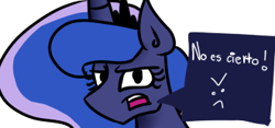 Size: 330x155 | Tagged: safe, princess luna, alicorn, pony, ask, dialogue, female, mare, simple background, solo, spanish, tumblr, white background