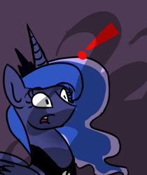 Size: 346x412 | Tagged: safe, artist:erikagaga, princess luna, alicorn, pony, ask, exclamation point, female, mare, shadow, solo, tumblr