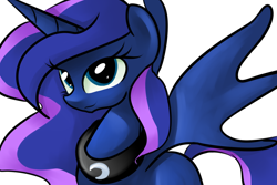 Size: 1500x1000 | Tagged: safe, artist:shishapony, princess luna, alicorn, pony, missing cutie mark, simple background, solo