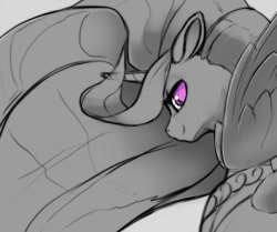 Size: 597x500 | Tagged: safe, artist:arareroll, princess celestia, alicorn, pony, grayscale, monochrome, neo noir, partial color, solo