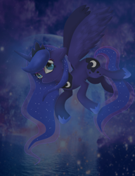 Size: 1000x1300 | Tagged: safe, artist:synthierose, princess luna, alicorn, pony, female, horn, mare, moon, solo