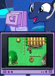 Size: 511x700 | Tagged: safe, princess luna, alicorn, pony, exploitable meme, female, gamer luna, mare, nintendo, the legend of zelda: a link between worlds, tv meme