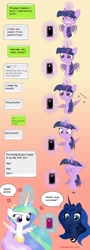 Size: 600x1659 | Tagged: safe, artist:snakehands, princess celestia, princess luna, twilight sparkle, twilight sparkle (alicorn), alicorn, pony, autocorrect, comic, female, iphone, mare, meme