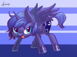 Size: 2144x1566 | Tagged: safe, artist:jggjqm522, princess luna, alicorn, pony, rule 63, solo, woona