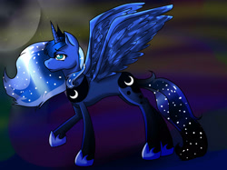 Size: 2592x1936 | Tagged: safe, artist:fuzzyfire932, princess luna, alicorn, pony, female, horn, mare, simple background, solo