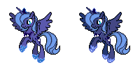 Size: 200x100 | Tagged: safe, artist:kevfin, princess luna, alicorn, pony, female, horn, mare, s1 luna, sprite