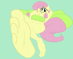 Size: 2725x2200 | Tagged: safe, artist:superyogtendo, fluttershy, anthro, human, pegasus, pony, 4 toes, barefoot, breasts, feet, fetish, foot fetish, foot focus, hootershy, humanized