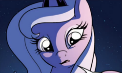 Size: 1120x670 | Tagged: safe, princess luna, alicorn, pony, spoiler:comic, cute, moon, scared