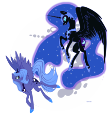 Size: 1920x2090 | Tagged: safe, artist:mlpazureglow, nightmare moon, princess luna, alicorn, pony, duality, s1 luna