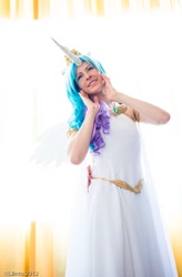 Size: 592x900 | Tagged: safe, artist:cosmic-empress, princess celestia, human, cosplay, irl, irl human, photo, solo