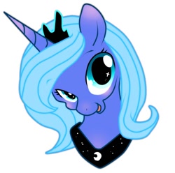 Size: 600x596 | Tagged: safe, artist:nabe, princess luna, alicorn, pony, bust, cute, simple background, solo