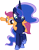 Size: 4007x5190 | Tagged: safe, artist:abydos91, princess luna, scootaloo, alicorn, pony, absurd resolution, carrying, ponies riding ponies, simple background, transparent background, vector