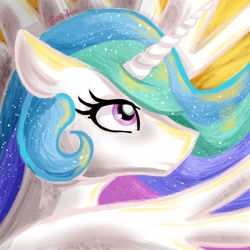 Size: 1600x1600 | Tagged: safe, artist:lopilot, princess celestia, alicorn, pony, floppy ears, portrait, solo