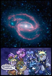 Size: 482x700 | Tagged: safe, amethyst star, derpy hooves, dinky hooves, doctor whooves, princess luna, sparkler, star hunter, alicorn, pegasus, pony, clockwise whooves, earthbound, exploitable meme, female, giygas, jack harkness, mare, meme, nature is so fascinating, ngc 1097, universe is so fascinating, when you see it
