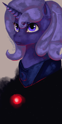 Size: 1000x2000 | Tagged: safe, artist:rubi-era, princess luna, alicorn, pony, bust, female, horn, mare, solo