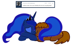 Size: 1172x754 | Tagged: safe, artist:askbenmare, princess luna, oc, oc:ben mare, alicorn, pony, the legend of zelda, tumblr