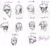 Size: 2216x2027 | Tagged: artist needed, safe, derpibooru import, applejack, fluttershy, gilda, pinkie pie, rainbow dash, spike, twilight sparkle, human, expressions, humanized, monochrome, traditional art