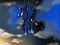 Size: 1024x768 | Tagged: safe, artist:vird-gi, princess luna, alicorn, pony, detailed background, female, mare, solo