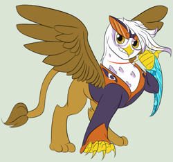 Size: 1093x1024 | Tagged: safe, artist:registered111, derpibooru import, gilda, griffon, clothes, fild, glasses, grin, shirt, smiling, solo, sunglasses