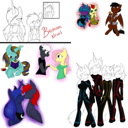 Size: 500x500 | Tagged: safe, artist:darkdreamingblossom, princess luna, oc, oc:mindlessgonzo, anthro, canon x oc, dark star eclipse, flutternight, meanspirit, shipping