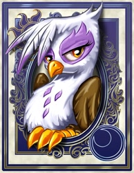 Size: 700x900 | Tagged: safe, artist:harwick, derpibooru import, gilda, griffon, harwick's sun/moon portraits, portrait, solo