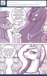 Size: 700x1128 | Tagged: safe, artist:johnjoseco, dinky hooves, princess celestia, alicorn, pony, ask, ask princess molestia, comic, princess molestia, royal guard, tumblr