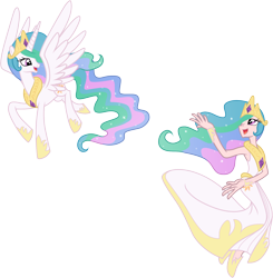 Size: 2098x2138 | Tagged: safe, artist:trinityinyang, princess celestia, human, breasts, delicious flat chest, flatchestia, human ponidox, humanized, light skin, simple background, transparent background, vector