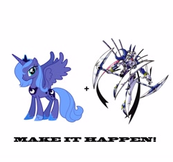 Size: 2745x2573 | Tagged: safe, princess luna, alicorn, pony, dianamon, digimon, exploitable meme, make it happen