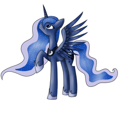 Size: 700x700 | Tagged: safe, artist:tharkan, princess luna, alicorn, pony, female, horn, mare, simple background, solo