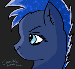 Size: 798x739 | Tagged: safe, artist:isketchalot, princess luna, alicorn, pony, alternate hairstyle, piercing, punk, scar, solo