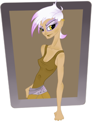 Size: 781x1022 | Tagged: safe, artist:sigmanas, derpibooru import, gilda, griffon, human, fist, fourth wall, frame, humanized, out of frame, simple background, solo, transparent, transparent background