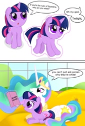 Size: 1152x1691 | Tagged: safe, artist:ohohokapi, edit, princess celestia, twilight sparkle, alicorn, pony, filly, mean girls