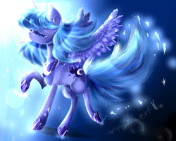 Size: 2500x2000 | Tagged: safe, artist:aquagalaxy, princess luna, alicorn, pony, female, horn, mare, simple background, solo