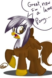 Size: 320x480 | Tagged: safe, artist:magicianpinkiepegasus, derpibooru import, gilda, ponified, solo