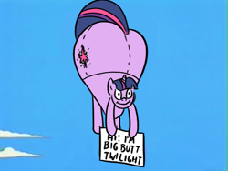 Size: 640x480 | Tagged: artist needed, source needed, safe, twilight sparkle, balloon, butt, hot air balloon, impossibly large butt, parody, plot, simpsons did it, solo, the simpsons, twibutt, twilight has a big ass, weather balloon