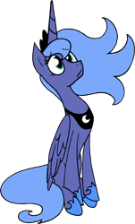 Size: 922x1523 | Tagged: safe, artist:strangiesleepy, princess luna, alicorn, pony, s1 luna, simple background, sitting, solo