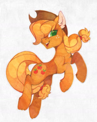 Size: 1280x1598 | Tagged: safe, artist:lispp, applejack, earth pony, pony, female, simple background, solo, white background