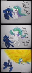 Size: 1024x2304 | Tagged: safe, artist:ap0st0l, princess celestia, princess luna, alicorn, pony, comic, funny, moon, sun