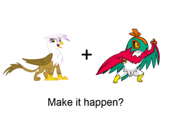 Size: 800x600 | Tagged: safe, derpibooru import, gilda, griffon, exploitable meme, hawlucha, make it happen, meme, pokémon, pokémon x and y