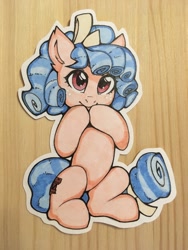 Size: 960x1280 | Tagged: safe, artist:lispp, cozy glow, pegasus, pony, cozybetes, cute, female, filly, freckles, solo, tongue out, traditional art